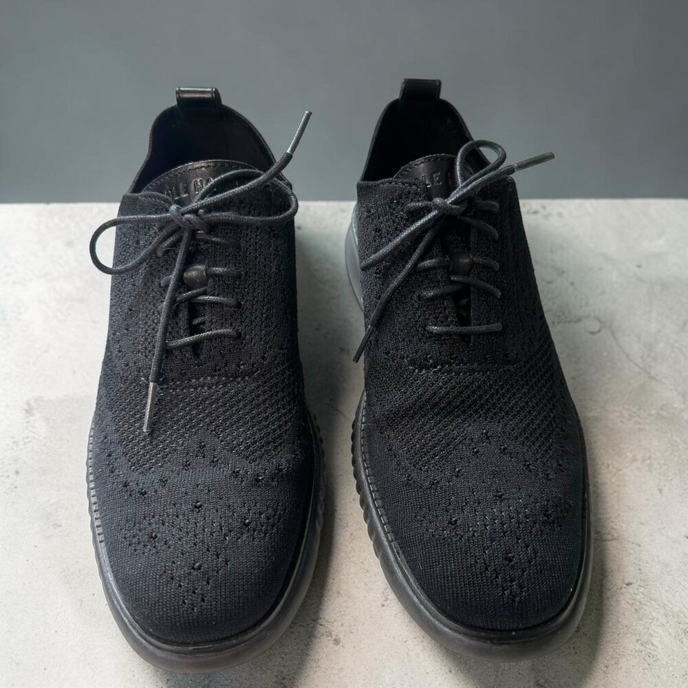 Cole Haan Grand OS Knit Oxford Sneakers Mens 7.5M Black Lace Up Shoes - Picture 2 of 11